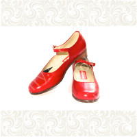 Туфли женские для народно-характерного танца, красные